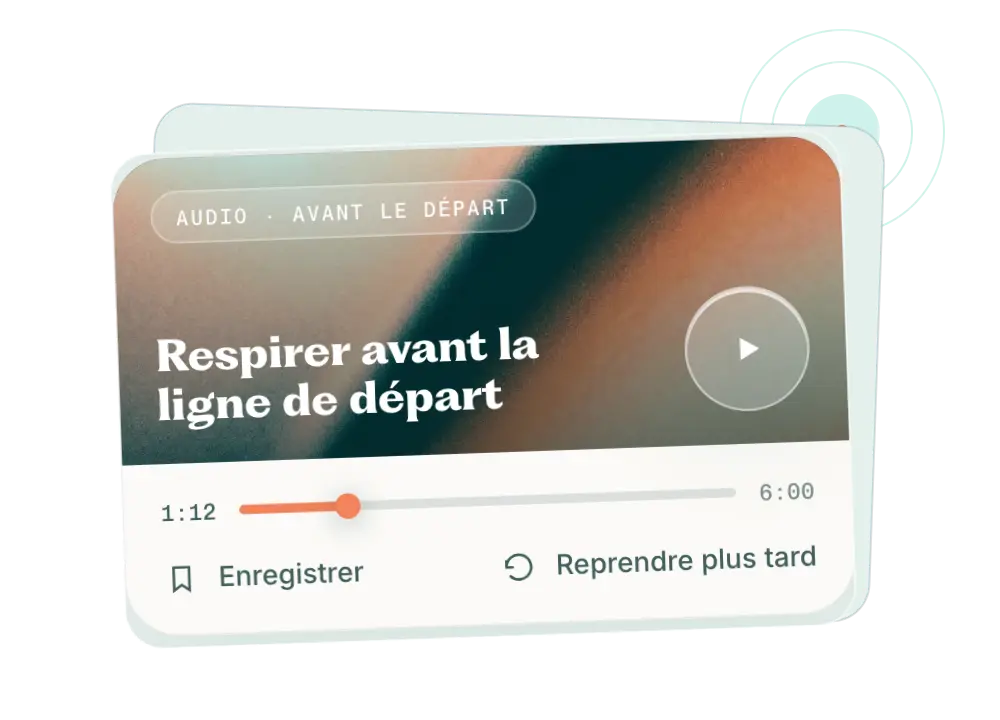 Lecteur audio guidé Kairn « Respirer avant la ligne de départ »